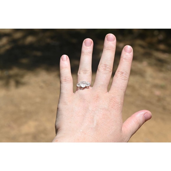 COPY - alternative raw diamond engagement rings, raw crystal ring, round or ova… - Picture 7 of 10